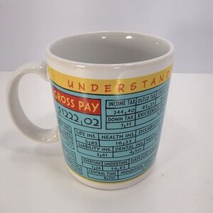 Vintage Hallmark Colorful Tax-Themed Ceramic Mug